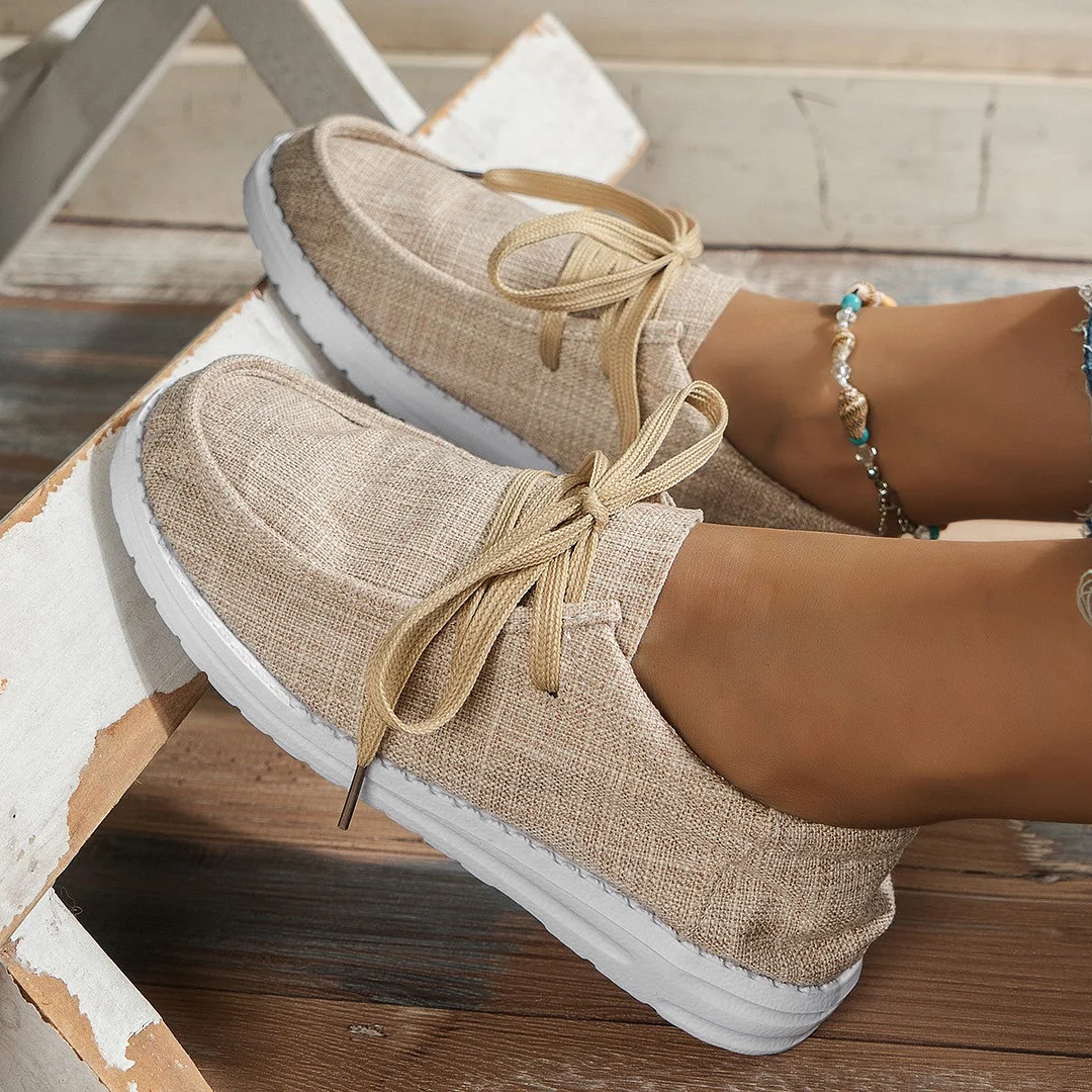 Women's Casual Lace-up Canvas Sneakers