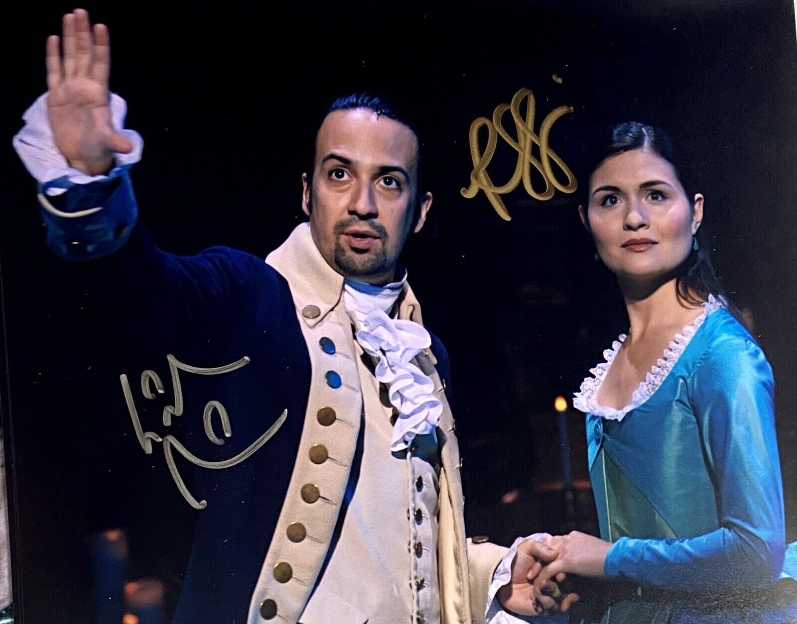 Lin Manuel Miranda & Phillipa Soo Signed Autographed 8x10 Photo Poster painting HAMILTON