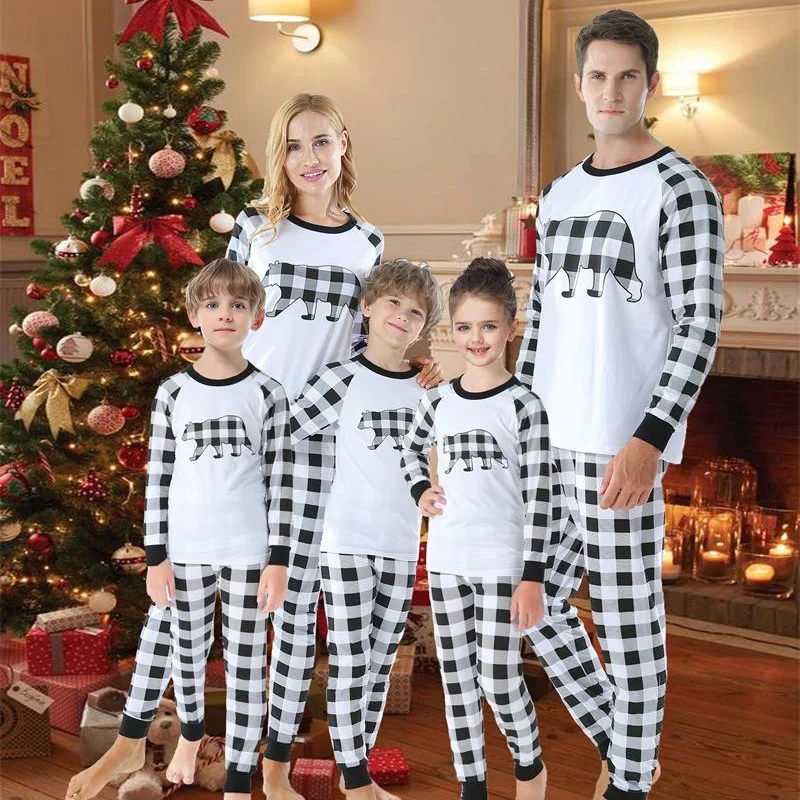 White Polar Bear Christmas Holiday Matching Family Pajamas