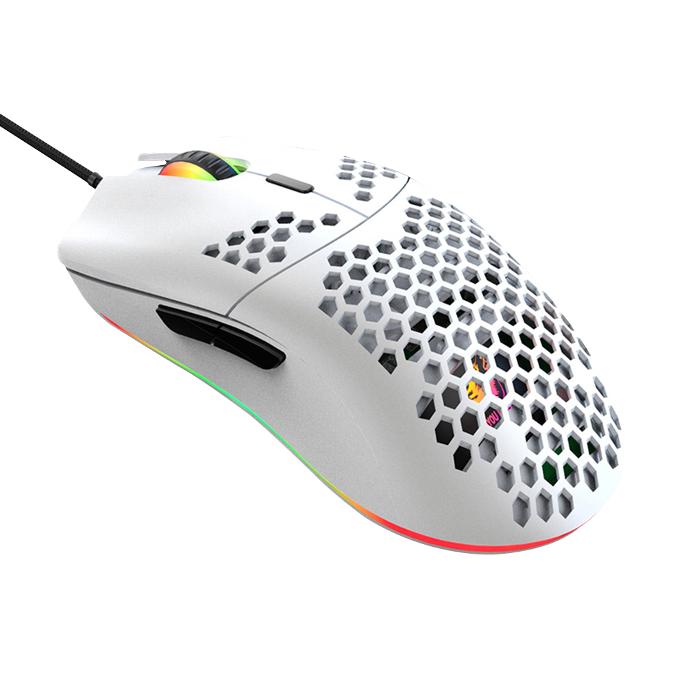 

ZIYOULANG M6 RGB Wired Gaming Mouse Hollow-out Lightweight Mice (White, 501 Original