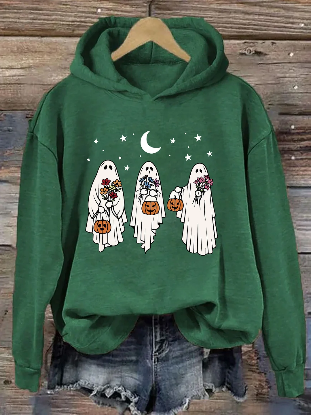 Floral Retro Spooky Pumpkin Hoodie