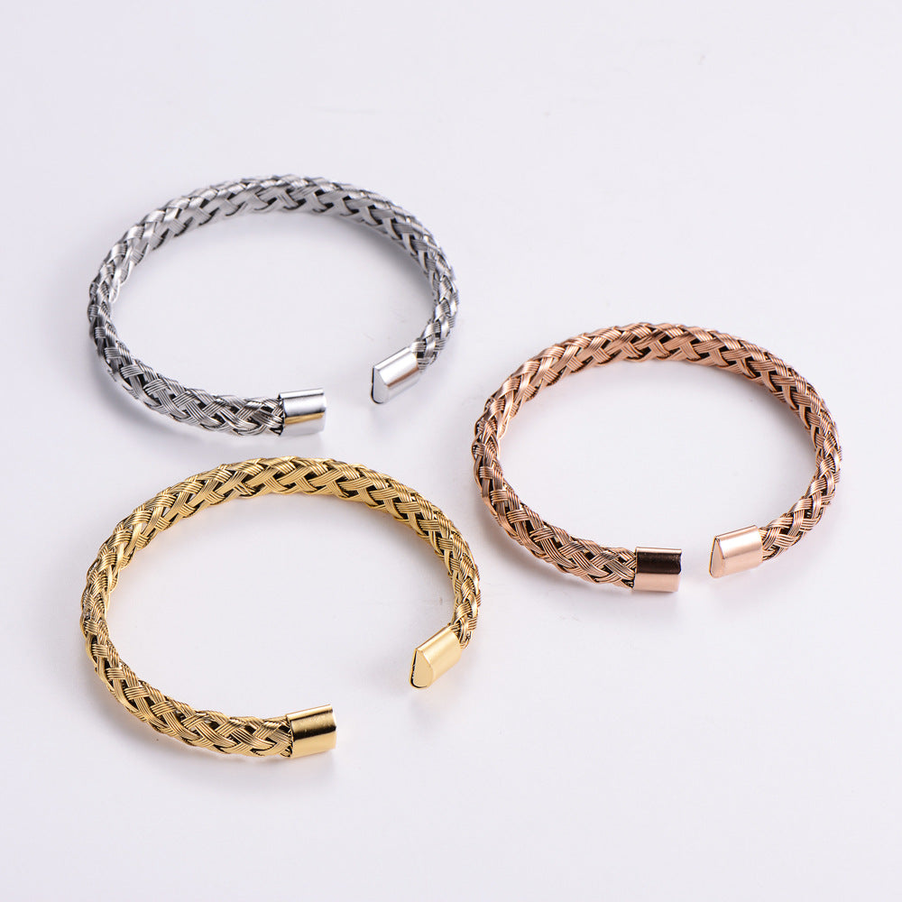 Women Metal Star Titanium Steel Electroplating Bangles