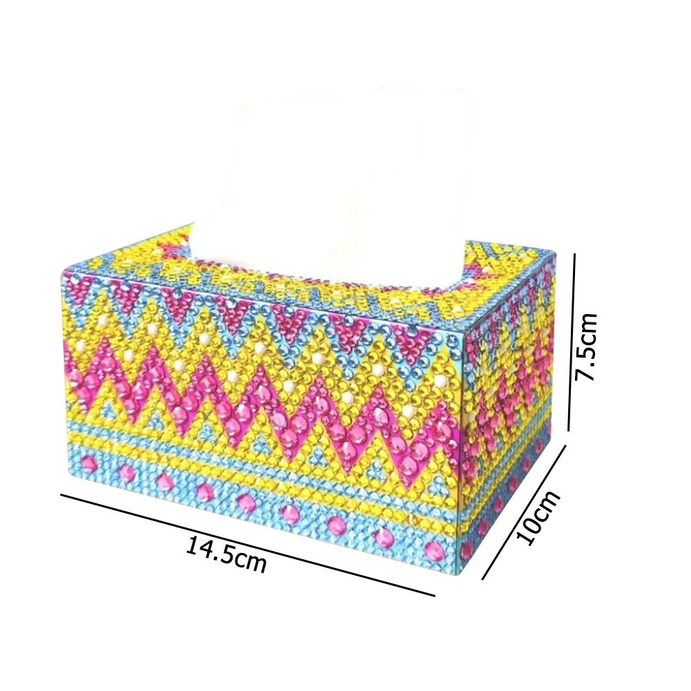 DIY Diamond Painting Tissue Box - Color Stripes