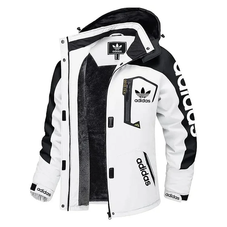 P&aacute;nsk&aacute; nepromokav&aacute; a větruodoln&aacute; izolovan&aacute; bunda s kapuc&iacute; Adidas