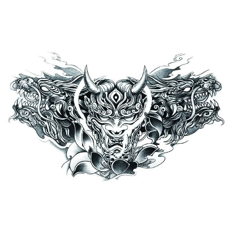 1 Sheet Chest Body Tattoo Temporary Waterproof Sanskrit Mandala Tatto Decal Waist Art Tatoo Sticker Women