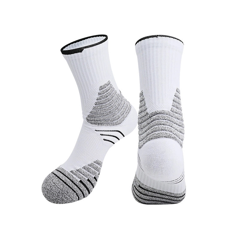 Elite Non-slip Basketball Stockings Practical Breathable Running Thickened Towel Bottom Mid-calf Socks Sweat-absorbent Sports Men And Women Socks