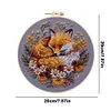 Foxes-DIY Embroidery Kit with Pattern Cotton Threads Needles Hoop 30*30cm/11.81*11.81in tapestrymarket