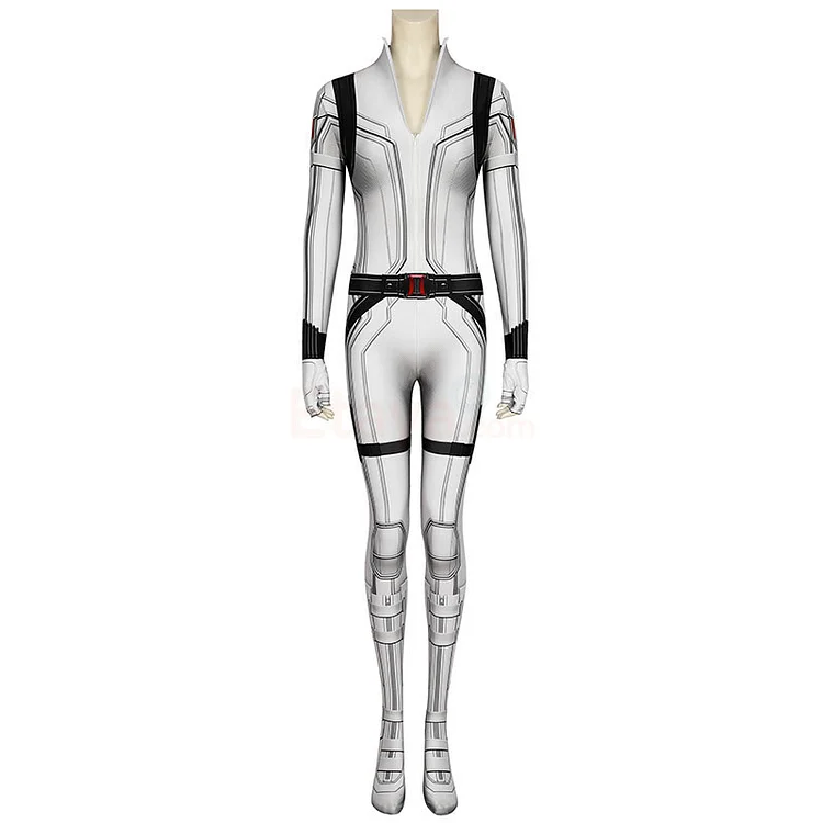 Black Widow Cosplay Costume Natasha Romanoff White Jumpsuit