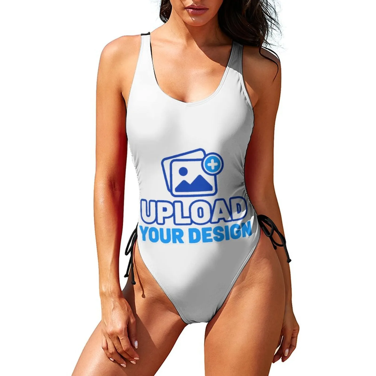 Adjustable Leg-Tie Padded One-Piece Swimsuit &ndash; personalized print product image 9