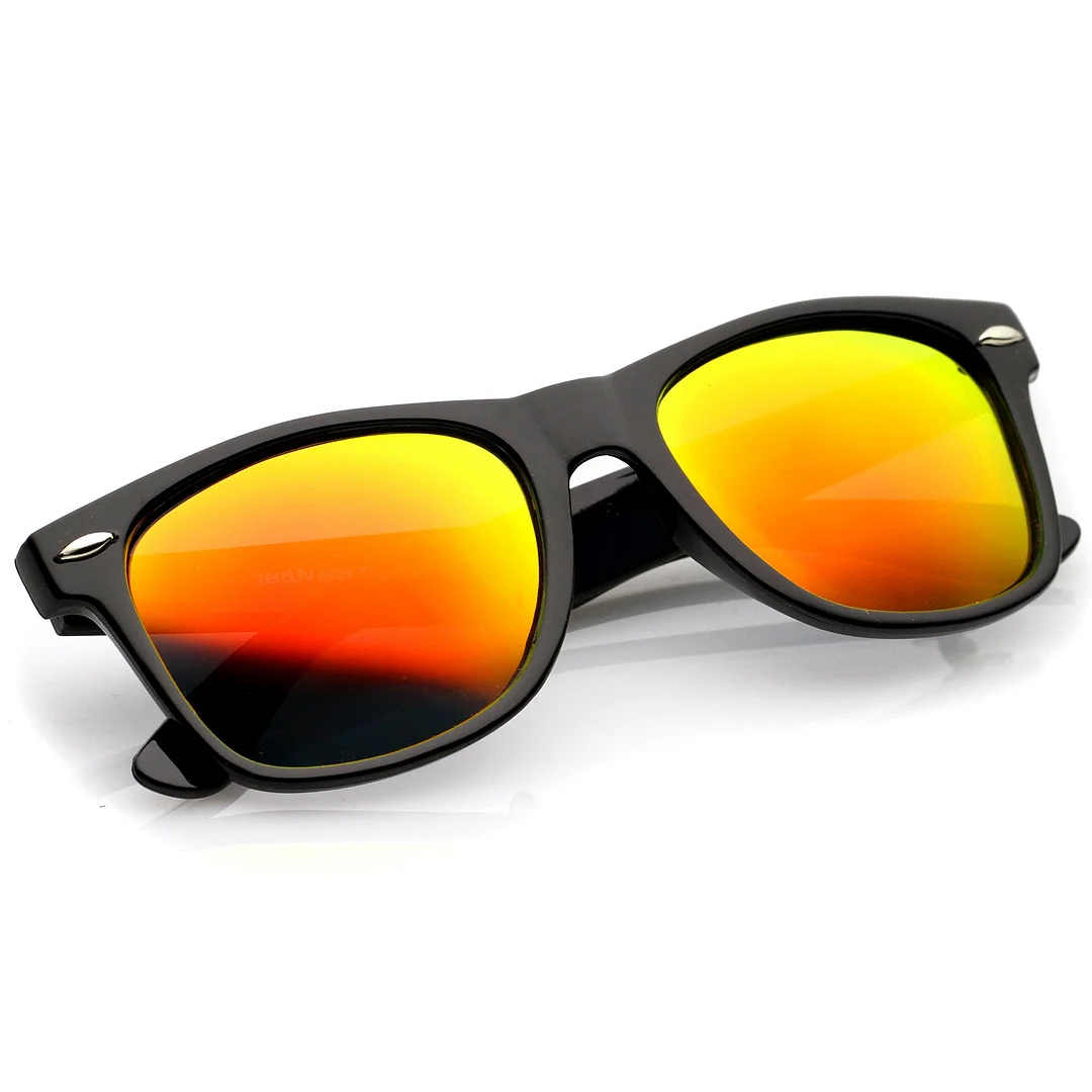 Retro Colored Mirror  Lens Square Horn Rimmed glasses 55mm