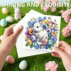 6PCS Diamond Painting Easter Rabbit Greeting Card Kit for Birthdays Thanksgiving & Special Occasion