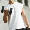 Gioiacombo&trade; Gilet sportivo fitness da uomo a spalla larga in cotone sciolto