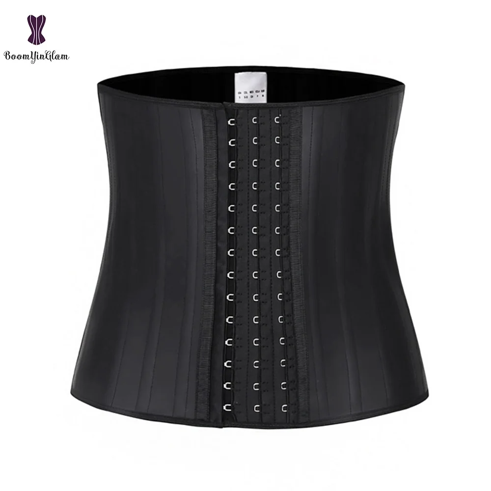 Billionm Women's Waist Trainer 25 Steel Boned Black Nude Latex Underbust Corset Training Cincher Shaper 950#