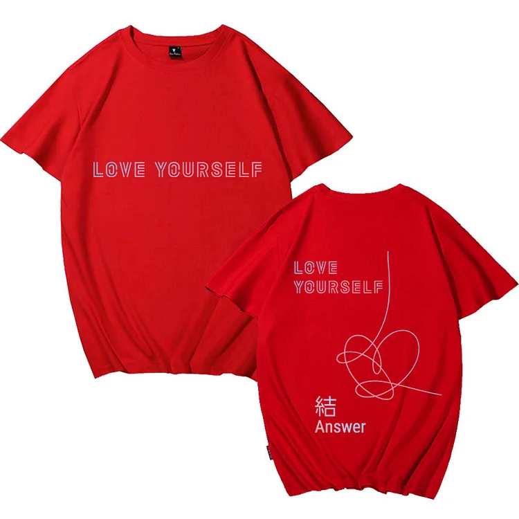 Love Yourself Answer Print Candy Color T shirt