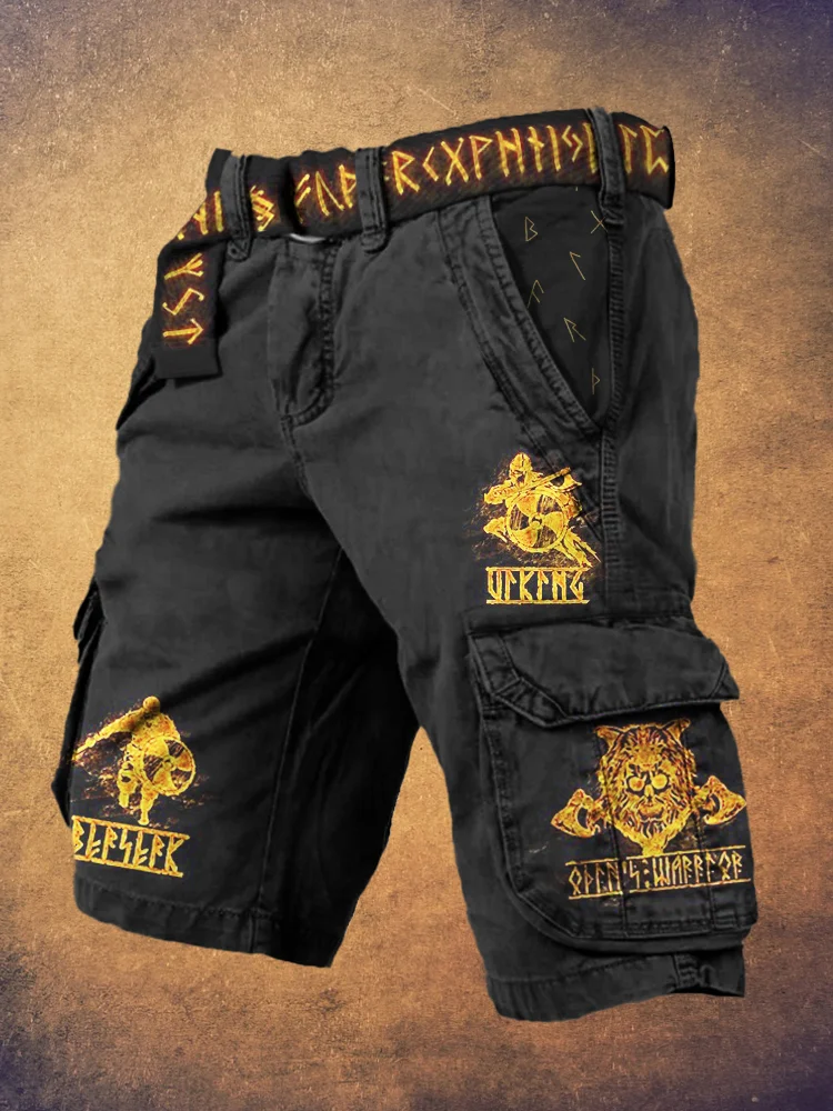 Comstylish Vikings Warriors Pattern Men's Work Shorts