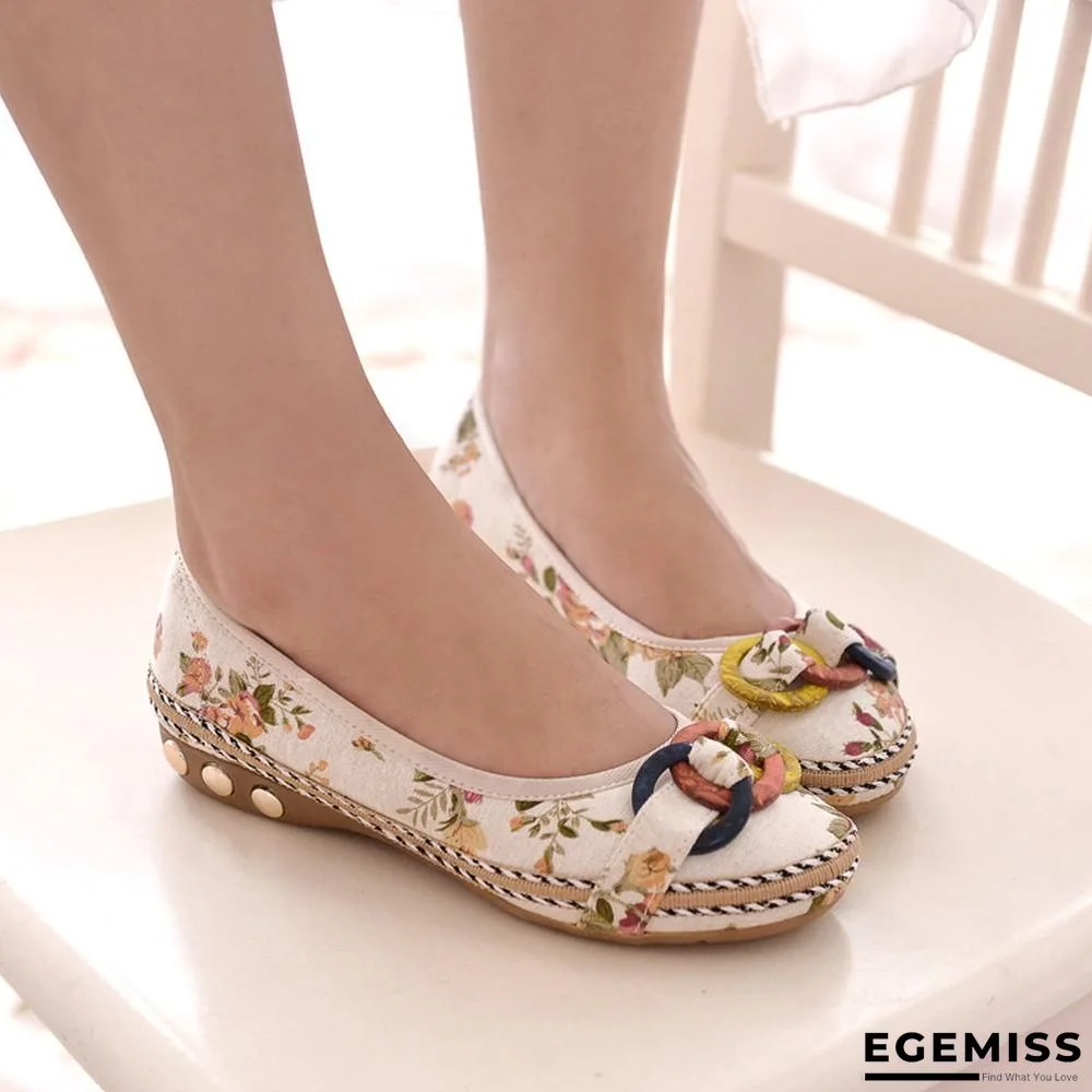Bohemia Style Print Flats Shoes Plus Size Comfort Leisure Shoes | EGEMISS