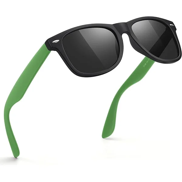 Sunglasses  Polarized Sunglasses for Mens and Womens,Black Retro Sun Glasses Driving Fishing UV Protection A01-matte Black / Black Multicolor