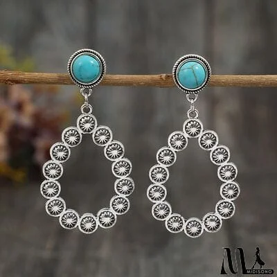 MidiSono - Artificial Turquoise Teardrop Earrings