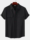 2022 Summer hot sale Men's Solid Color Double Pocket Comfortable Casual shirts