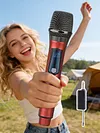 2.4G Wireless Microphone Rechargeable Live Streaming Microphone LED Display Professional Handheld Mic for Singing Karaoke Wedding DJ Party