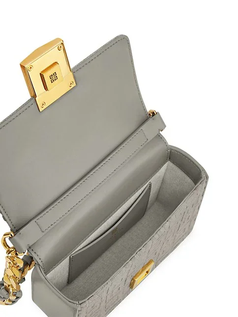 Givenchy Woven Chain Logo Crossbody Bag-Stone Grey