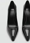 Women's 9cm Heel Elegant Black Leather Pointed Toe Stiletto Heel Shoe