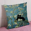Van Gogh Apricot Tree Stamped Cross Stitch Pillow Cover Kit 11CT 3-Strand 45x45cm Zippered Cushion Embroidery Kit