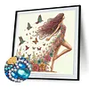 Floral Butterfly Walking Special Shaped 5D DIY Partial Drill Diamond Painting Kits 30x30cm Diamond Art Kit for Adults Home Decor