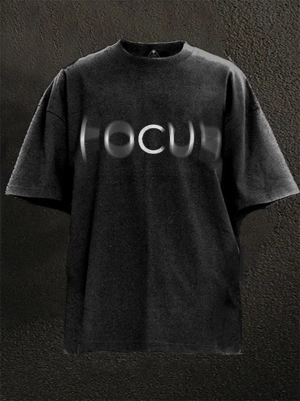 Men's Focus Graphic Print Cotton Washed T-Shirt
