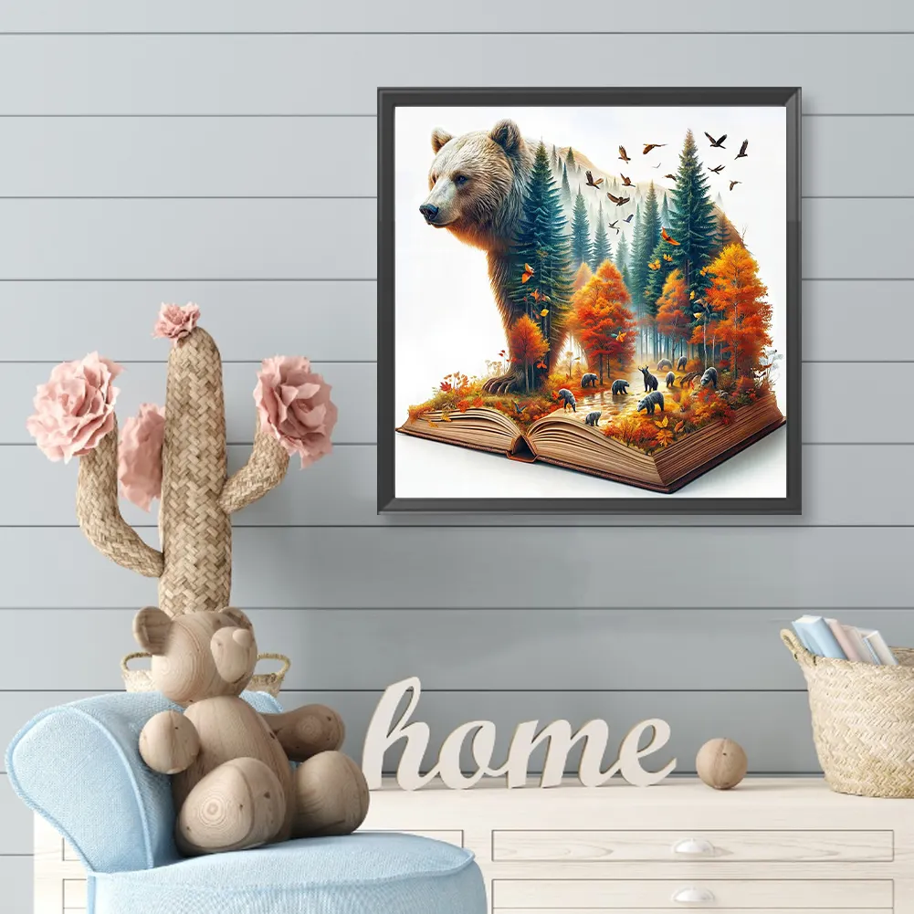 Diamond Painting - Full Round Drill - Autumn Bear(Canvas|40*40cm)