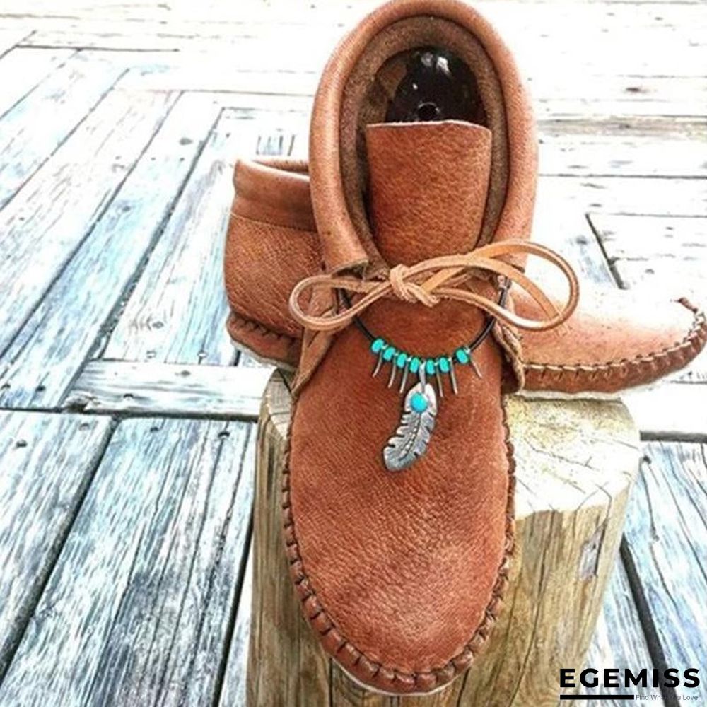 Boho Flat Heel Daily Boots | EGEMISS