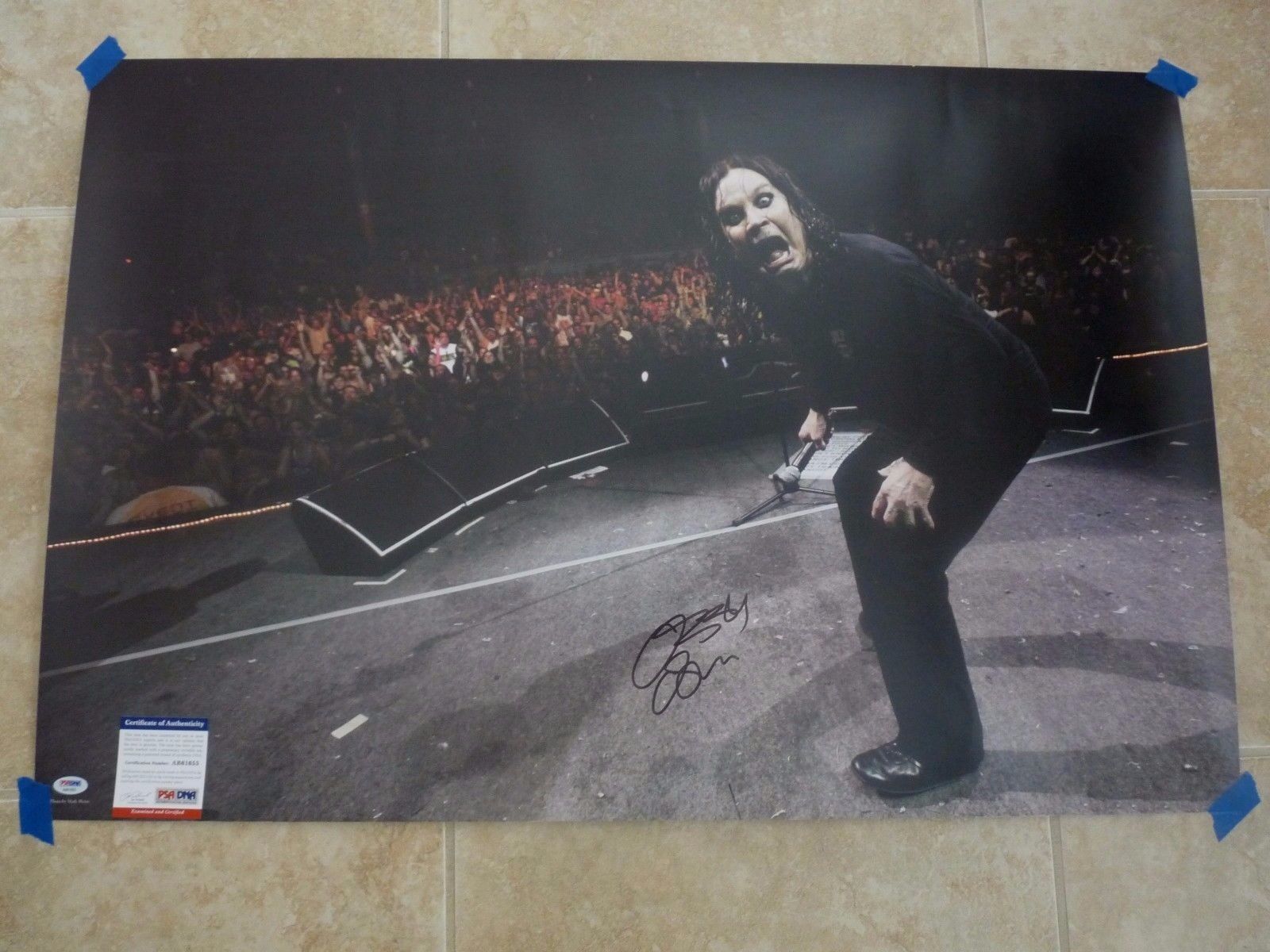 Ozzy Osbourne Black Sabbath MUSEUM PIECE Signed 24x36 Live Photo Poster painting PSA Certified