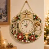 Acrylic Special Shape Xmas Pray Diamond Pearl Painting Clock Handicraft Hanging Kit