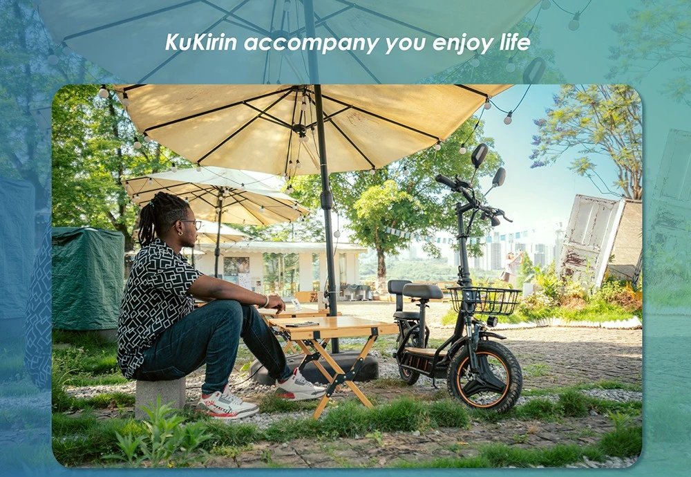 (升级版)KuKirin C1 Pro 电动滑板车,500W 电机,48V 26Ah 电池,14 英寸充气轮胎,最高时速 45 公里/小时,续航里程 100 公里,一键折叠,后座和前置储物篮,后视镜