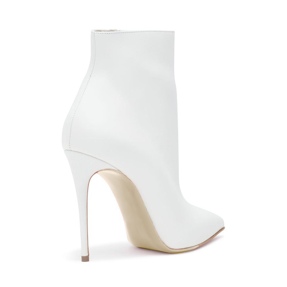 100mm Women's Closed Pointed Toe Stilettos Ankle Boots-MERUMOTE