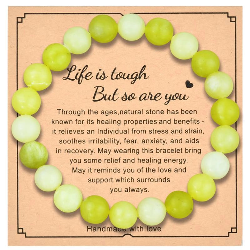 8mm Natural Stone Bracelet With Card Explosions Tourmaline Bracelet For Men And Women Friendship Bracelet Holiday Gift