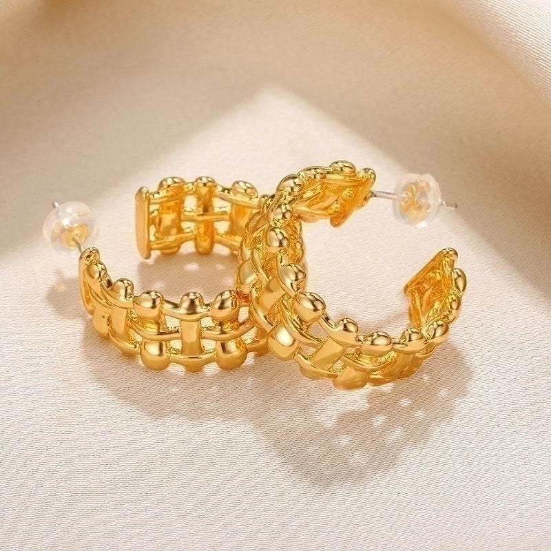 1 Pair Vintage Style Minimalist Geometric Plating 304 Stainless Steel Earrings