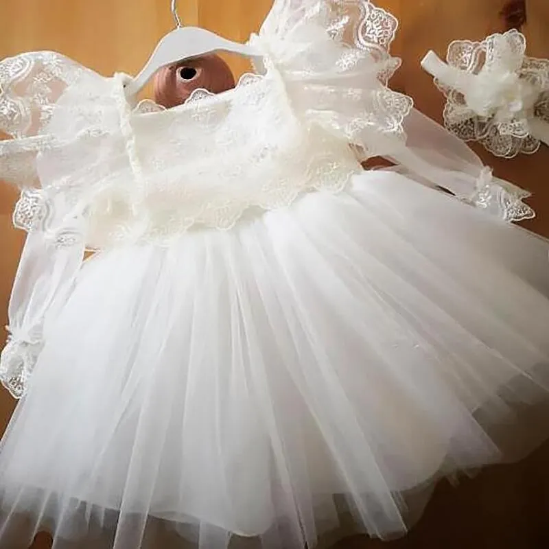 Summer Baby Dress Girl Beading 1st Birthday Dress For Baby Girl Dress Elegant Princess Dresses Infant Party Christening Gown