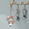 >SALE<6Pcs Acrylic Double Side Zombie Holding Flowers Diamond Art Craft Keychain