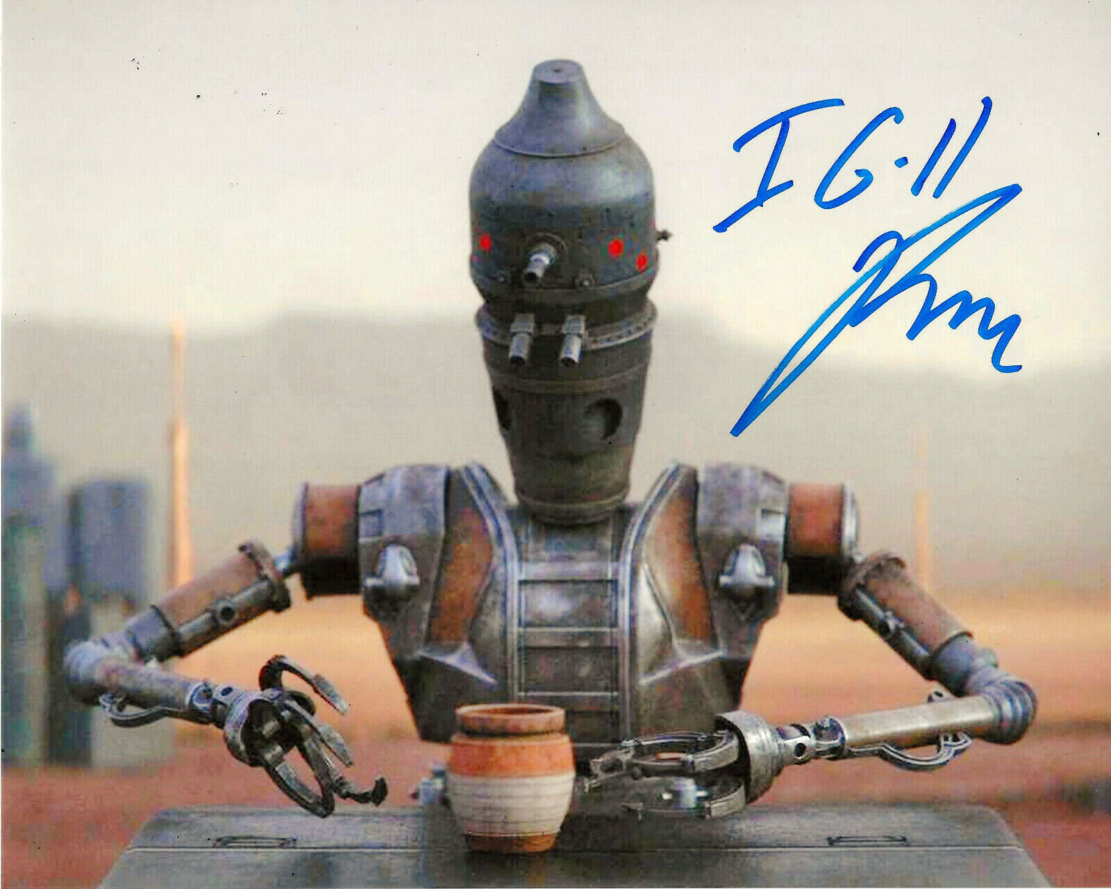 RIO HACKFORD SIGNED 'STAR WARS: THE MANDALORIAN' IG-11 8x10 Photo Poster painting I w/COA PROOF