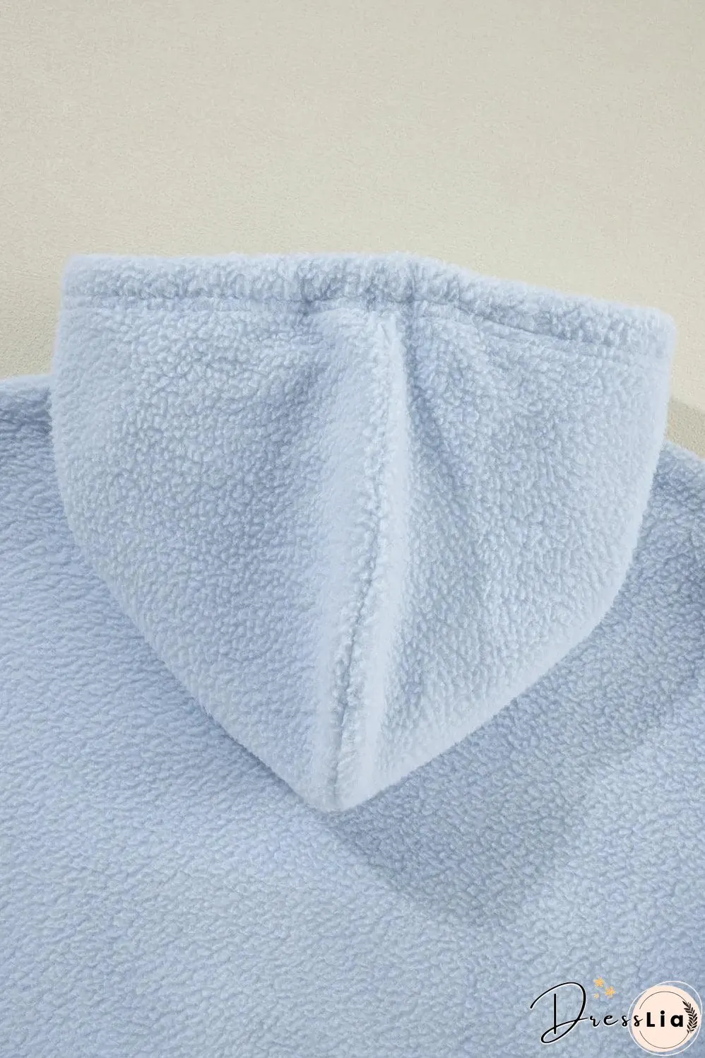 Beau Blue Cropped Sherpa Zip Up Hoodie