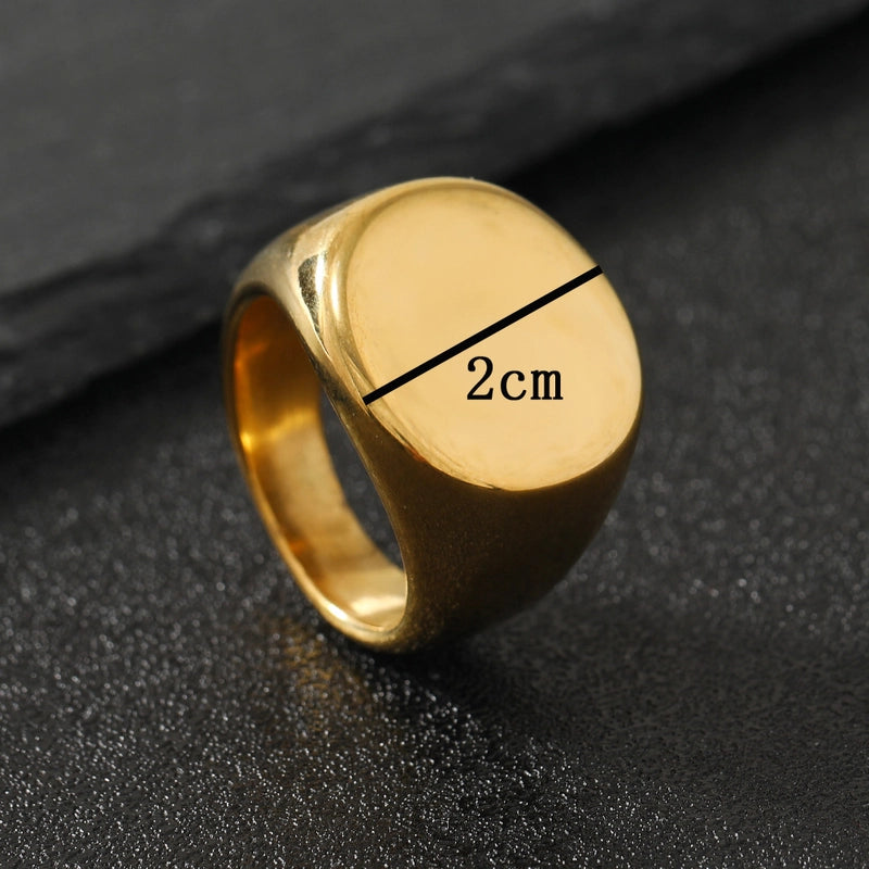 Minimalist Round 304 Stainless Steel Men’s Rings