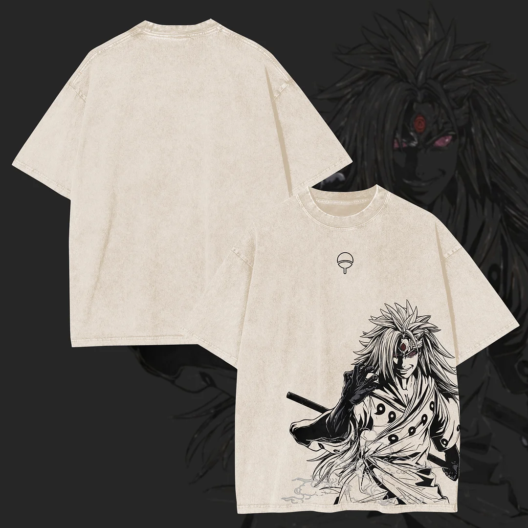 Naruto Uchiha Madara Printed Unisex Washed T-Shirt