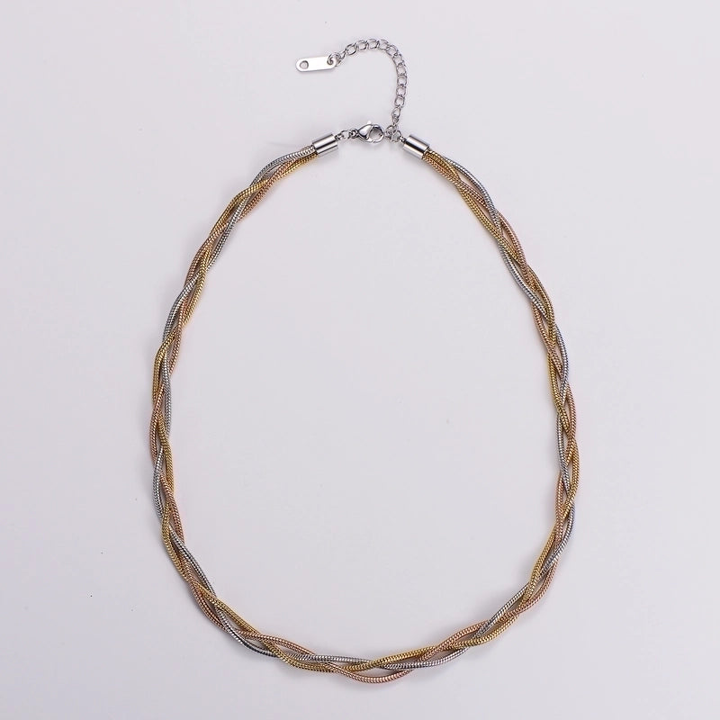 304 Stainless Steel Hip-Hop Plating Geometric Necklace