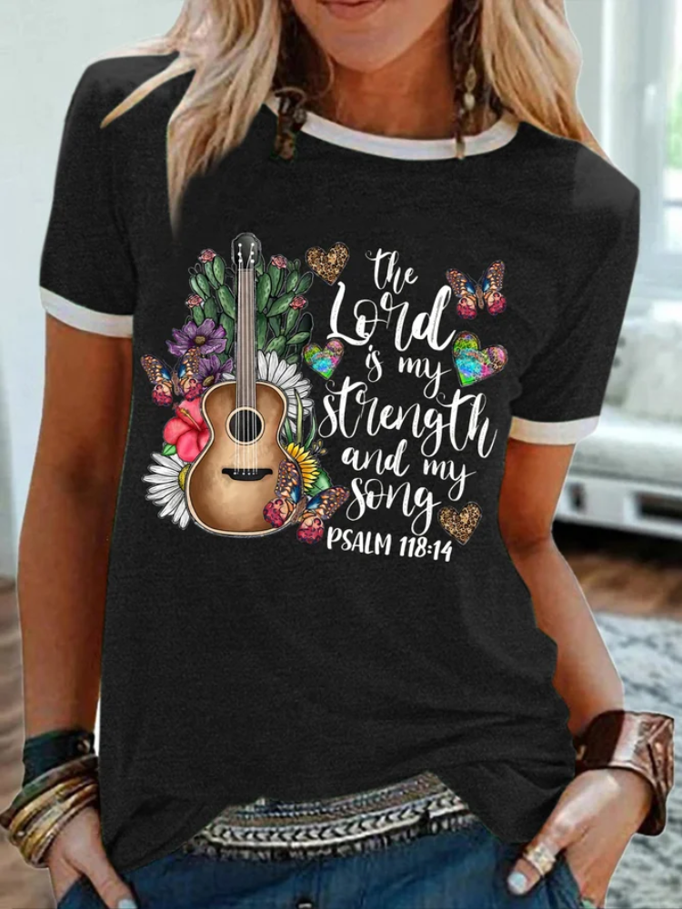 Women's The Lord Is My Strength And My Song Psalm 118:14 T-Shirt