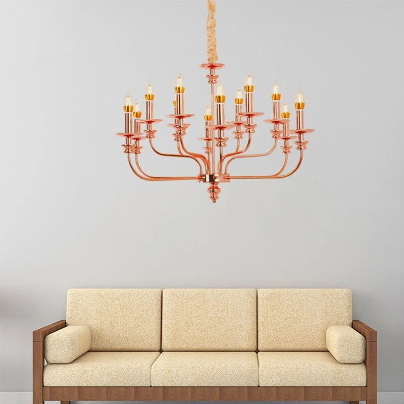 Vintage Modern Candle Pendant Light LED E14 Europe Industrial Simple Hanging Lamp For Living Room Bedroom Restaurant Lobby Loft