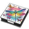 Diamond Painting PU Dragonfly Notecard Box with 160 Sheets Paper Note Holder