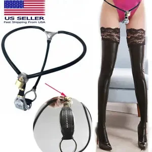 pornhint Pornhint Women Bondage Stainless Steel Chastity Belt Panty Hole BDSM Device Underwear
