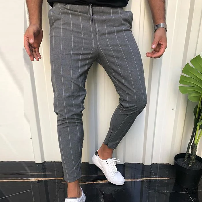 Casual Striped Cropped Pants