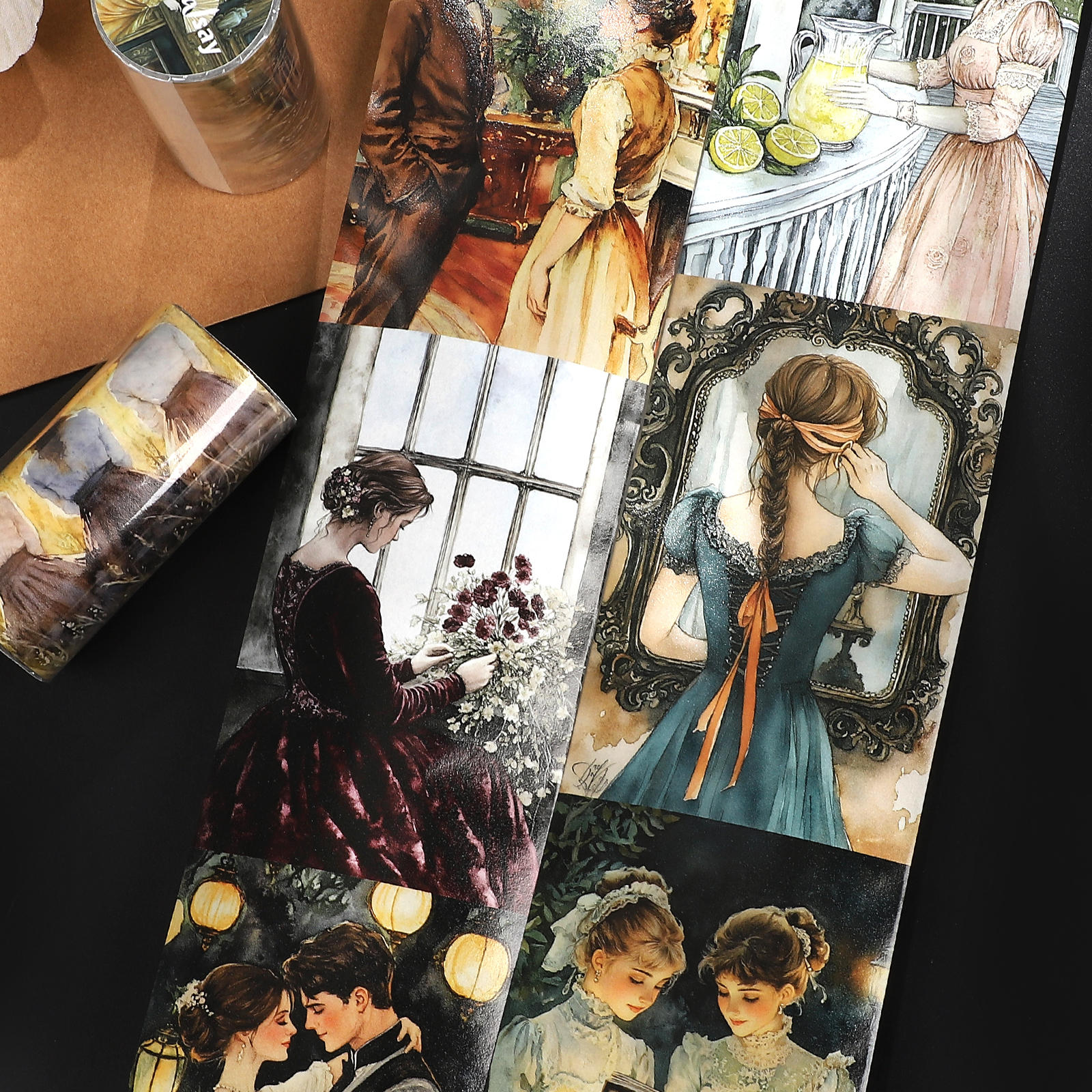 와시 테이프 - 80mm*200cm 빈티지 캐릭터 꽃무늬